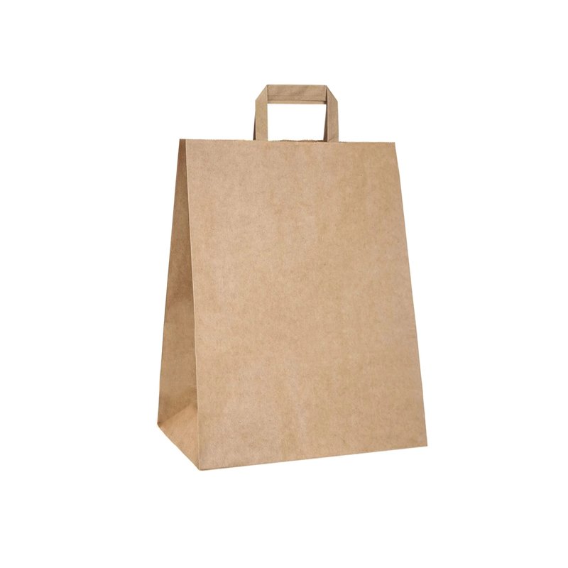 ΤΣΑΝΤΑ ΧΆΡΤΙΝΗ ΠΛΑΚΕ ΚΑΦΕ "LUNCH BASKET" 250ΤΕΜ (28X17X29cm)