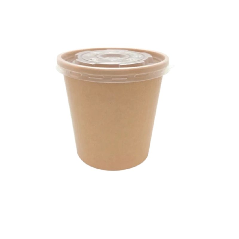 ΣΤΡΟΓΓΥΛΌ ΜΠΟΛ ΣΟΥΠΑΣ 26oz KRAFT + ΚΑΠΑΚΙ (25ΤΜΧ)