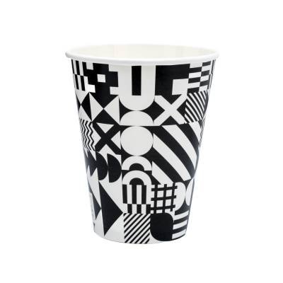 ΠΟΤΗΡΙ ΧΆΡΤΙΝΟ ΜΟΝΌΤΟΙΧΟ 12oz 2PE BLACK & WHITE 50T