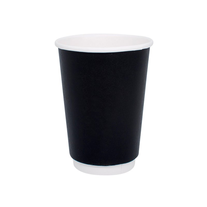 ΠΟΤΗΡΙ ΧΆΡΤΙΝΟ ΔΙΠΛΌΤΟΙΧΟ 16oz "KRAFT" ΜΑΎΡΟ 16ΤΕΜ