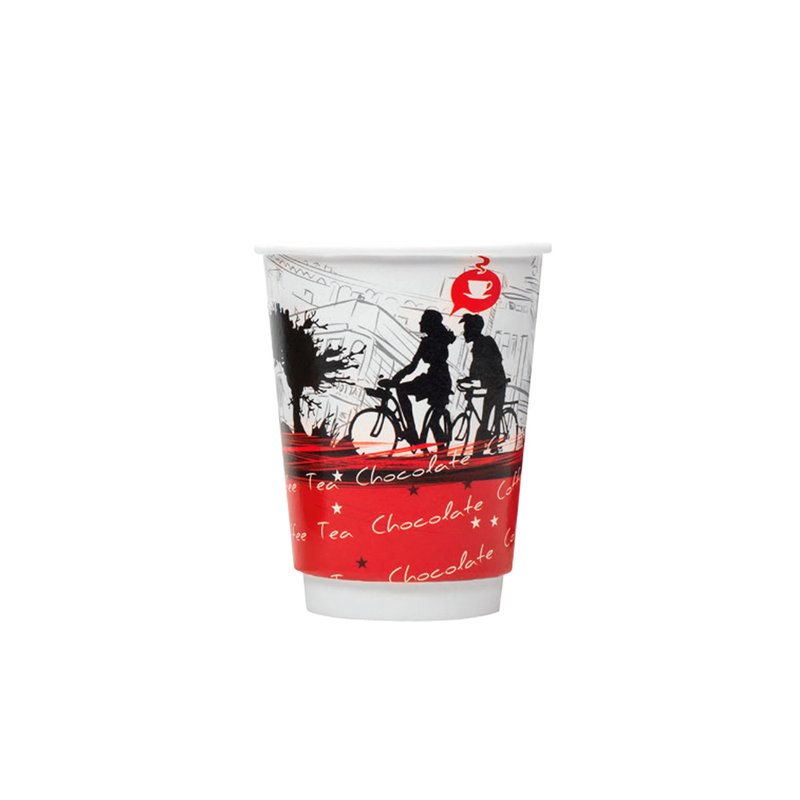 ΠΟΤΗΡΙ ΧΆΡΤΙΝΟ ΔΙΠΛΌΤΟΙΧΟ 8oz "ΠΟΔΗΛΑΤΕΣ" 18ΤΕΜ