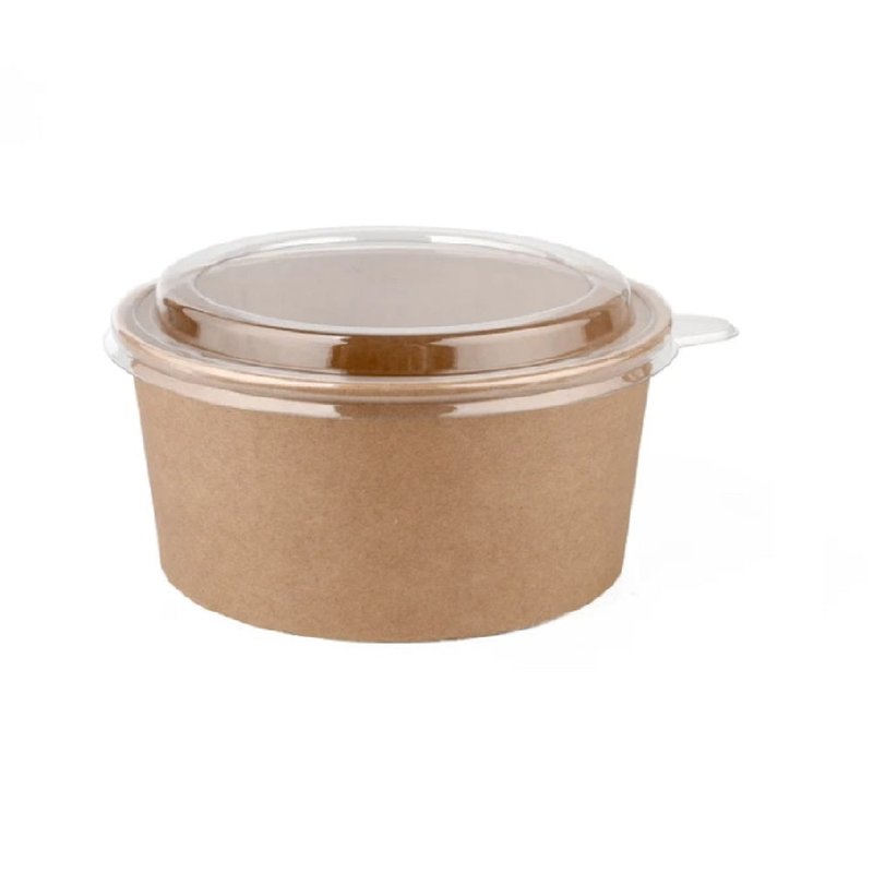 ΣΤΡΟΓΓΥΛΌ ΜΠΟΛ ΣΑΛΑΤΑΣ 25oz KRAFT + ΚΑΠΑΚΙ (50ΤΜΧ)