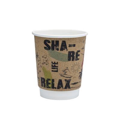 ΠΟΤΗΡΙ ΧΆΡΤΙΝΟ ΔΙΠΛΌΤΟΙΧΟ 08oz KRAFT-ENJOY 18T