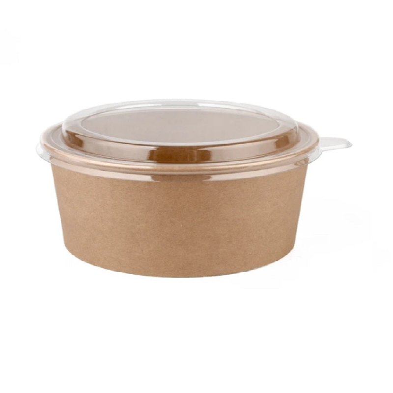 ΣΤΡΟΓΓΥΛΌ ΜΠΟΛ ΣΑΛΑΤΑΣ 19oz KRAFT + ΚΑΠΑΚΙ (50ΤΜΧ)
