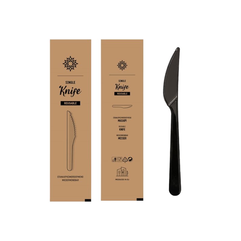 ΜΑΧΑΙΡΙ REUSABLE ΜΑΎΡΟ 1/1 ΤΥΠΩΜΕΝΟ (100ΤΜΧ)