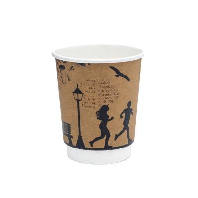 ΠΟΤΗΡΙ ΧΆΡΤΙΝΟ ΔΙΠΛΌΤΟΙΧΟ 08oz ΔΡΟΜΕΙΣ-KRAFT 18T