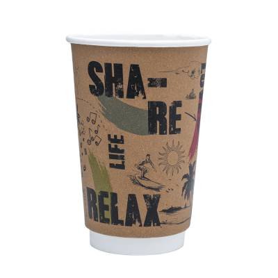 ΠΟΤΗΡΙ ΧΆΡΤΙΝΟ ΔΙΠΛΌΤΟΙΧΟ 16oz KRAFT- ENJOY 16T