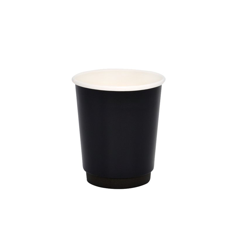 ΠΟΤΗΡΙ ΧΆΡΤΙΝΟ ΔΙΠΛΌΤΟΙΧΟ 8oz ΜΑΎΡΟ 25ΤΕΜ