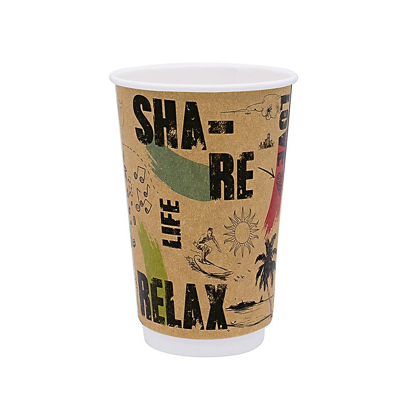 ΠΟΤΗΡΙ ΧΆΡΤΙΝΟ ΔΙΠΛΌΤΟΙΧΟ 16oz ''ENJOY'' 16ΤΕΜ