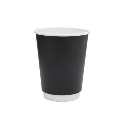 ΠΟΤΗΡΙ ΧΆΡΤΙΝΟ ΔΙΠΛΌΤΟΙΧΟ 12oz ΜΑΎΡΟ ΜΑΤ 20T