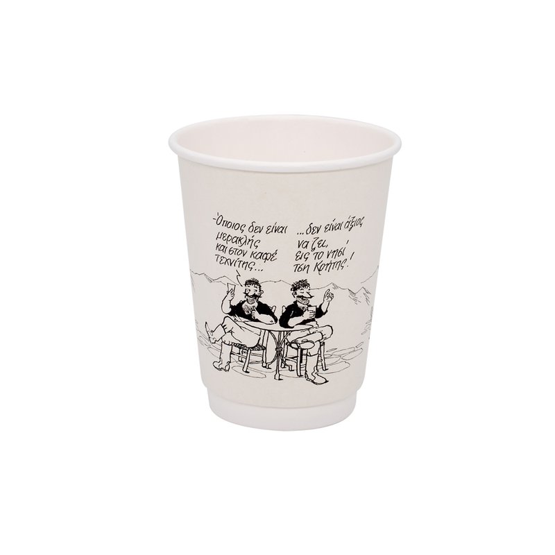 ΠΟΤΗΡΙ ΧΆΡΤΙΝΟ ΔΙΠΛΌΤΟΙΧΟ 14oz "MERAKLIS COFFEE HABITS" 20ΤΕΜ