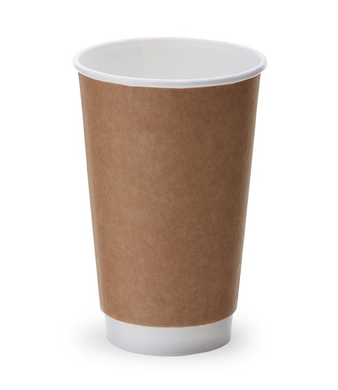 ΠΟΤΗΡΙ ΧΆΡΤΙΝΟ ΔΙΠΛΌΤΟΙΧΟ 16oz Kraft 20Χ25