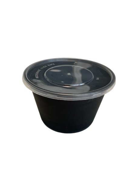 CONTAINER ΣΤΡΟΓΓΥΛΌ PP ΜΑΎΡΟ 1000ml Τ47 Μ/Κ 50Τ 152*95