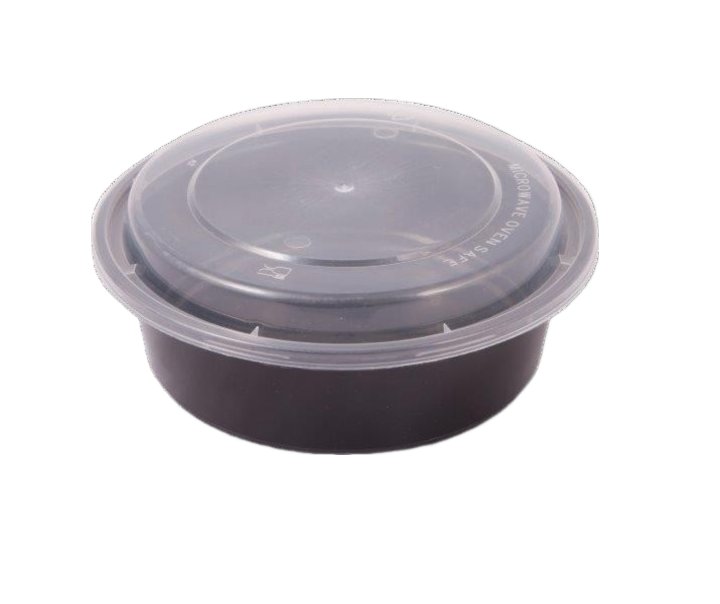 CONTAINER ΣΤΡΟΓΓΥΛΌ PP ΜΑΎΡΟ 700ml Τ54 Μ/Κ 50Τ