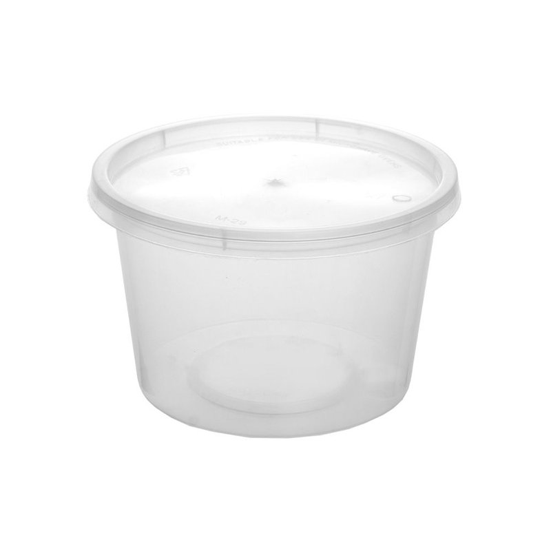 CONTAINER ΣΤΡΟΓΓΥΛΌ PP ΔΙΑΦ 590ml Τ21 Μ/Κ 50Τ 118,6*85