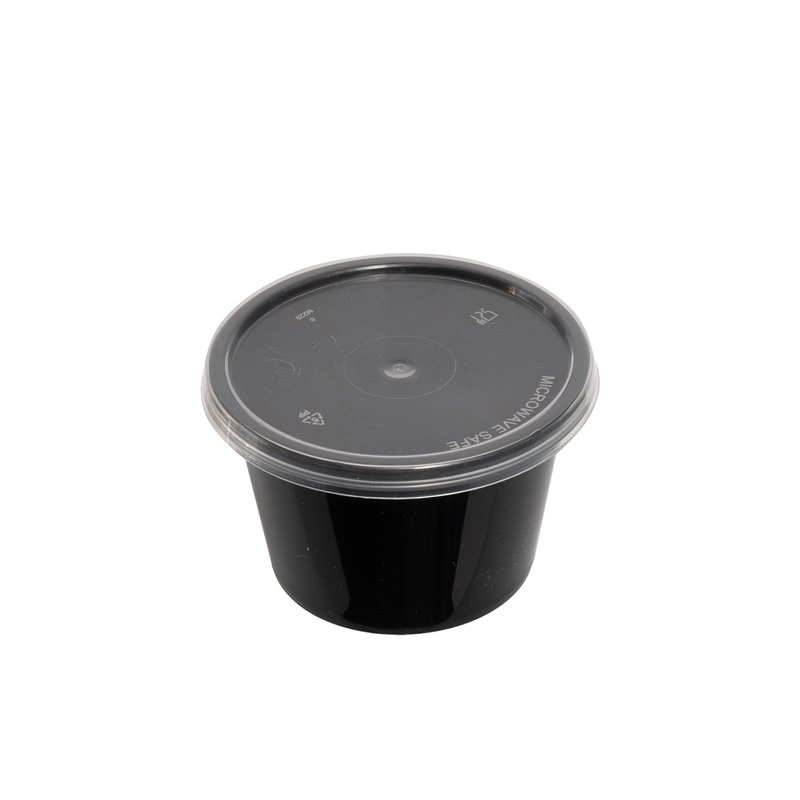 CONTAINER ΣΤΡΟΓΓ. PP ΜΑΎΡΟ ΜΕ ΑΠΟΣΠ. ΚΑΠΑΚΙ 4oz P66 50Τ