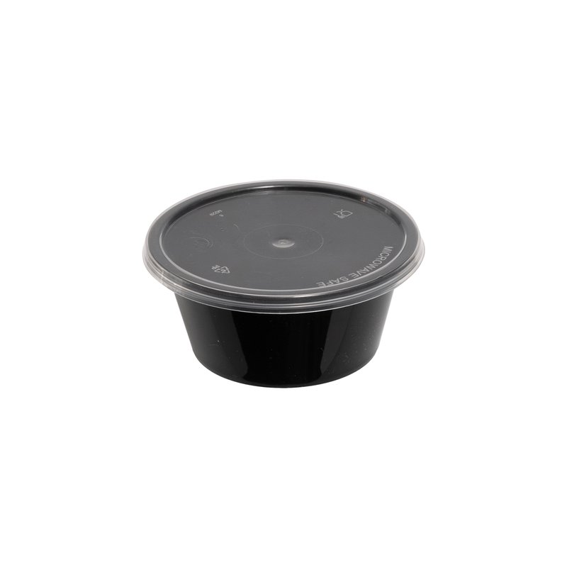 CONTAINER ΣΤΡΟΓΓ. PP ΜΑΎΡΟ ΜΕ ΑΠΟΣΠ. ΚΑΠΑΚΙ 2oz P65 50Τ