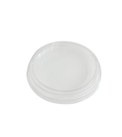 ΚΑΠΑΚΙ FLAT ΠΛΑΣΤΙΚΌ PET ΔΙΑΦΑΝΌ 95mm ΧΩΡΙΣ ΤΡΥΠΑ 100Τ