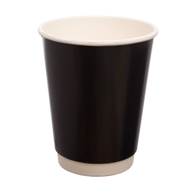 ΠΟΤΗΡΙ ΧΆΡΤΙΝΟ ΔΙΠΛΌΤΟΙΧΟ 300ml ΜΑΎΡΟ DW-12 25Τ